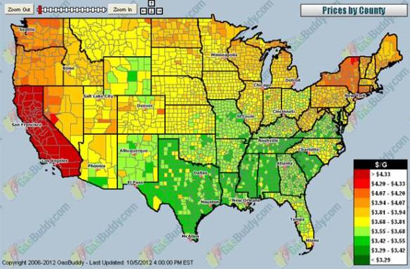Gas prices across the country.